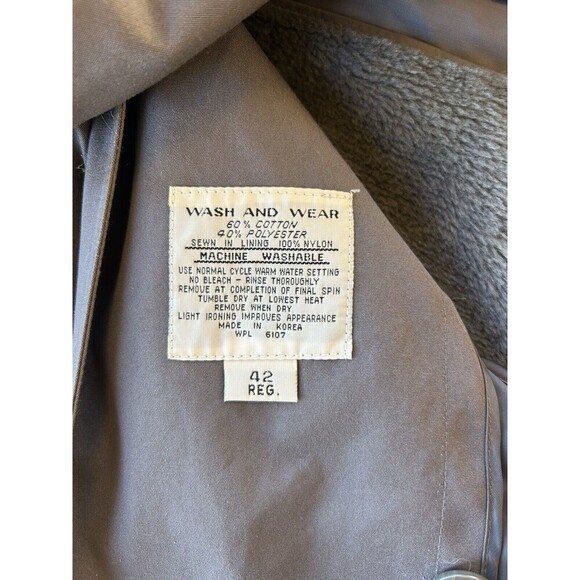 Vintage Oleg Cassini Weather Ready Trench Coat Belt Removable Fur Lining 42R - Picture 5 of 9